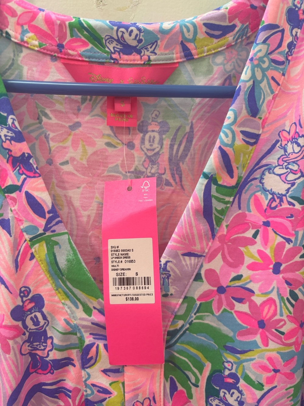 Lilly Pulitzer Pink Multicolor Disney dress NWT Small